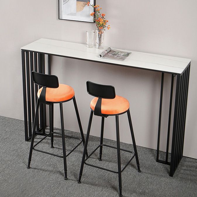 Modern Marble Table with Rectangle Table Top Black Sled Table - 42" H Clearhalo 'Bar Furniture' 'Bar Tables' 'bar_tables' 'furn' 'furn_bar_tables' 'Furniture' 'furniture_bar_tables' 'Kitchen & Dining Furniture' 1200x1200_a6e6d8fc-e353-45a3-854c-74f722f97fc6