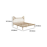 84.65 inch Wide Contemporary Bed Frame Metai Gold Slat Bed with Headboard
