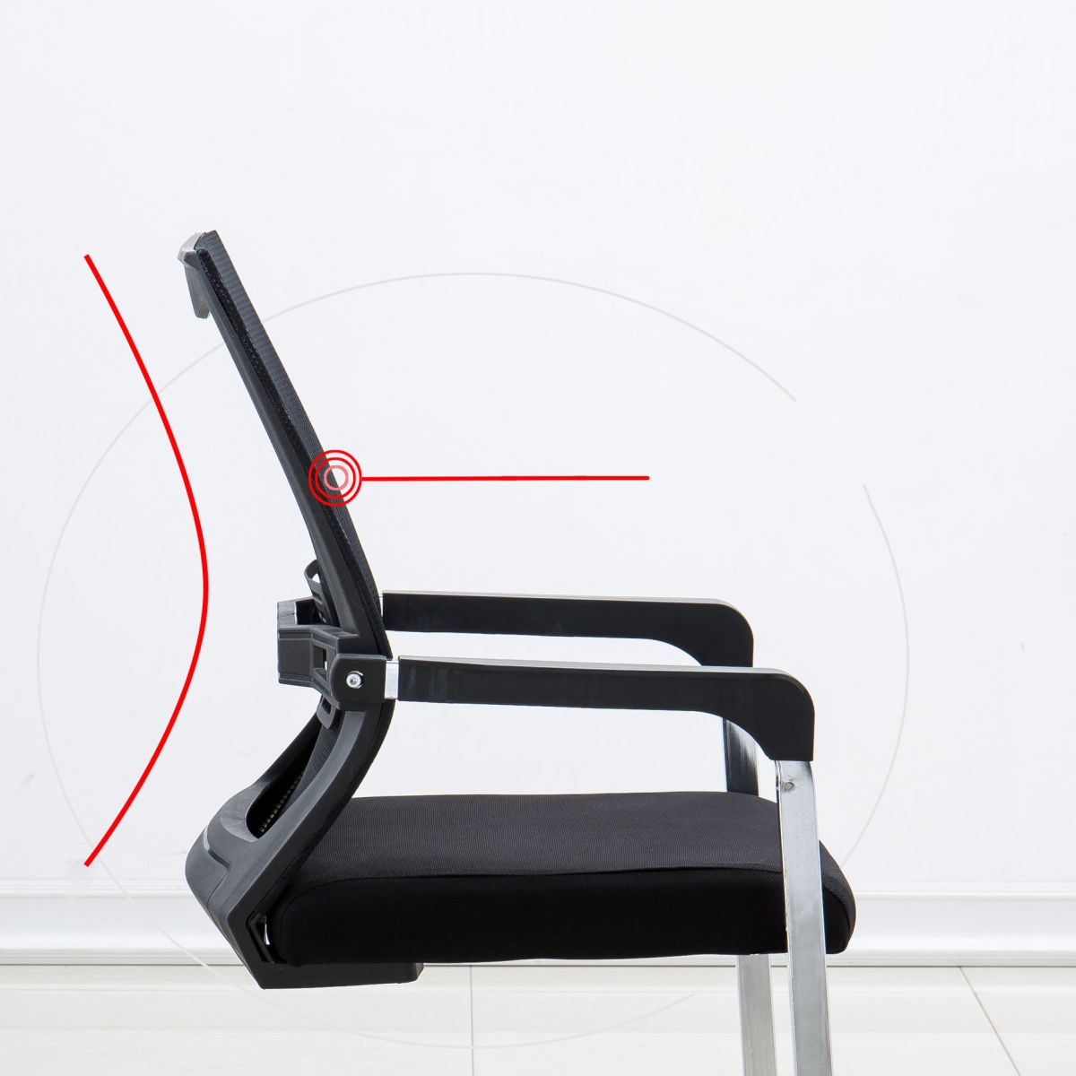 Sillón contemporáneo Silla negra tapizada AirGrid transpirable