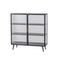 Contemporary Metal China Cabinet Glass Doors Display Cabinet with Doors for Dining Room