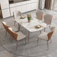 Contemporary Dinner Table Steel Base Stone Dining Table for Home