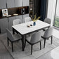 Mesa de comedor con base de madera maciza, mesa de comedor moderna rectangular para comedor