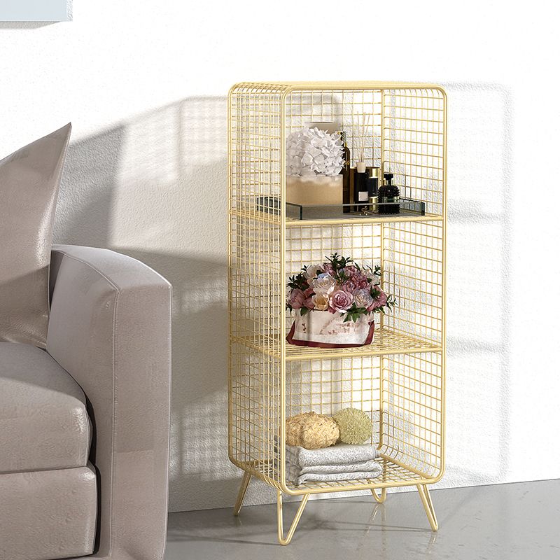 11" Wide Glam Shelf Bookcase Closed Back Gold Metal Bookcase Clearhalo 'Bookcases' 'furn' 'furn_bookcases' 'Furniture' 'Office Furniture' 1200x1200_a6ed7c9f-530a-45bd-8a2b-16243450d99f