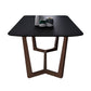 Matte Black Top Dinette Table with Wooden Frame Modern Indoor Dining Table