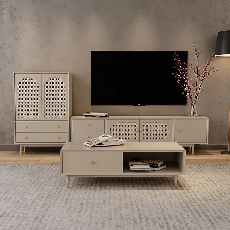 16" D Modern TV Stand Wooden Closed Storage Media Console with 2 Drawers and 1 Door Clearhalo 'furn' 'furn_tv_stands_entertainment_centers' 'Furniture' 'Living Room Furniture' 'TV Stands & Entertainment Centers' 'TV Stands & Media Storage Furniture' 'tv_stands_entertainment_centers' 1200x1200_a6edba37-5224-429d-8562-1f941bf592fd