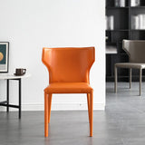 Contemporary Leather Dining Chair Wingback Side Armless Chair for Home Use Clearhalo 'Dining Chairs' 'Dining Tables & Seating' 'dining_chair' 'furn' 'furn_dining_chair' 'Furniture' 'furniture_dining_chair' 'Kitchen & Dining Furniture' 1200x1200_a6ee9c33-a642-4223-b753-0cd5acf7322a