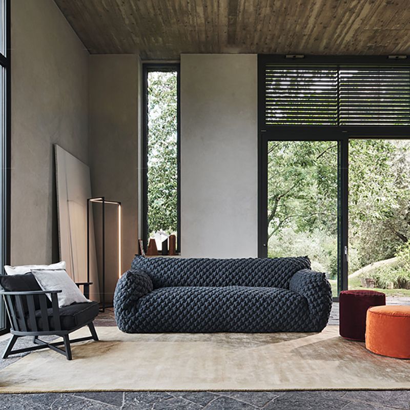 33" High Cotton Contemporary Round Arm Sofa with Tight Back for Apartment, Living Room Clearhalo 'furn' 'furn_sofas' 'Furniture' 'furniture_sofas' 'kitchen' 'kitchen_sofas' 'Living Room Furniture' 'Sofa' 'sofas' 1200x1200_a6eeb017-d0b7-41a1-aecf-c636e8231d14