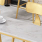 Glam Pub Tafel Bar Hoogte Rechthoek Bartafel met wit stenen blad