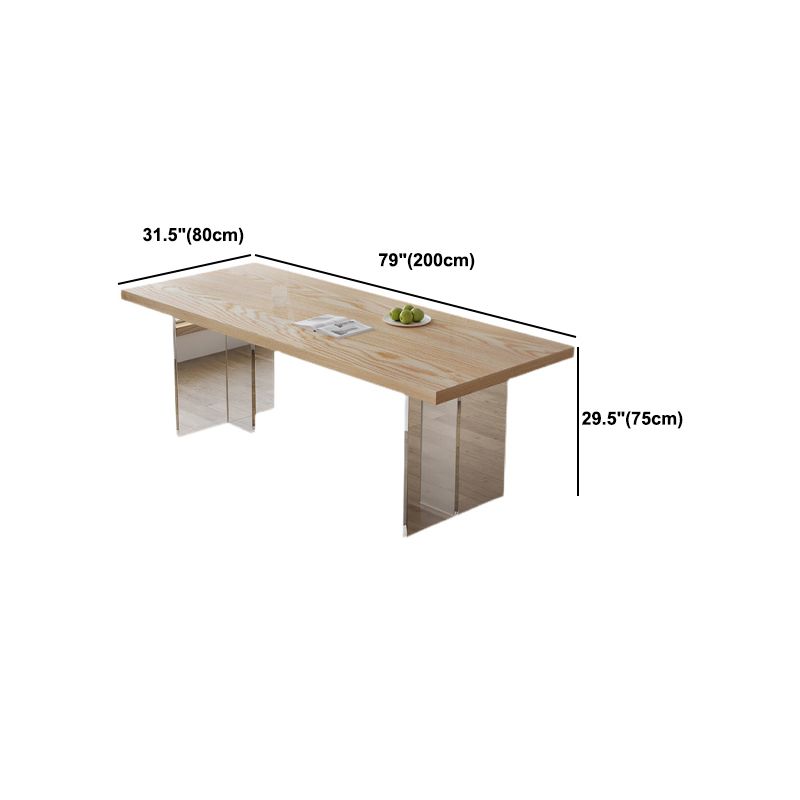 Modern Dining Room Set 1/2/5 Pcs Solid Wood Top Table with Acrylic Chairs Clearhalo 'Dining Room Sets' 'Dining Tables & Seating' 'dining_room_set' 'furn' 'furn_dining_room_set' 'Furniture' 'Kitchen & Dining Furniture' 1200x1200_a6ef5693-94da-4ff2-ab3c-3cc879c37db4