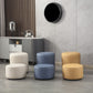 Modern Round Pouf Plain PU Leather Stain Resistant Boucle Ottoman