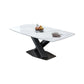 Glam Style Dinette Table Rectangle Stone Dining Room Table for Kitchen