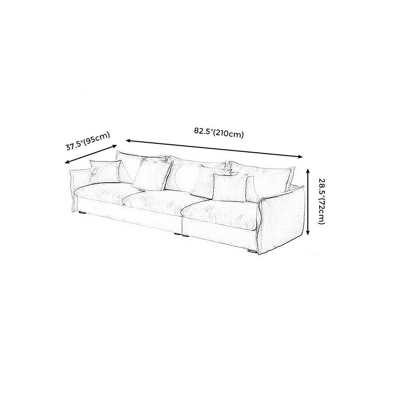 Contemporary Living Room Square Arm Sofa Beige Pillow Back Settee Clearhalo 'furn' 'furn_sofas' 'Furniture' 'furniture_sofas' 'Living Room Furniture' 'Sofa' 'sofas' 1200x1200_a6f0cf23-07cb-42dc-a33b-0fd910dd6410