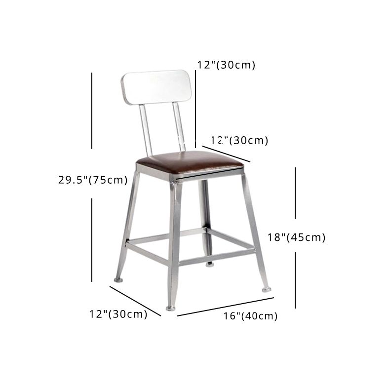 Industrial Square Iron Bar Stool Silver Footrest Bristol Stool Clearhalo 'Bar Furniture' 'Bar Stools' 'bar_stools' 'furn' 'furn_bar_stools' 'Furniture' 'Kitchen & Dining Furniture' 1200x1200_a6f0da13-ef87-41d8-8954-3fa0cf7cc7e3