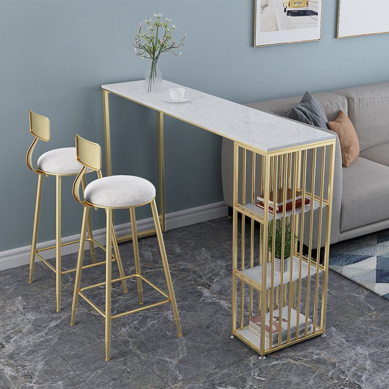 Glam Pub Table Double Pedestal Bar Height Rectangle Bar Table for Bar Clearhalo 'Bar Furniture' 'Bar Tables' 'bar_tables' 'furn' 'furn_bar_tables' 'Furniture' 'Kitchen & Dining Furniture' 1200x1200_a6f0ec0d-186c-4796-9e65-457e5f730dd1