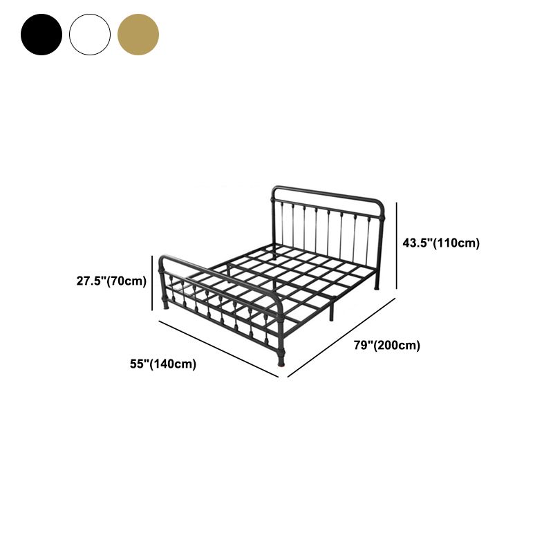 Modernism Metal Bed Frame with Headboard and Footboard 43.3" Bed Frame Clearhalo 'Bedroom Furniture' 'Beds' 'furn' 'furn_beds' 'Furniture' 1200x1200_a6f2970a-d132-4c25-80c6-c8bfc9ad087c
