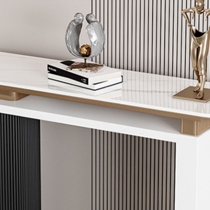 Glam Stone Console Table Oval Shape Console Sofa Table for Hall Clearhalo 'Console Tables' 'console_tables' 'Entry & Mudroom Furniture' 'furn' 'furn_console_tables' 'Furniture' 1200x1200_a6f2bb1d-97b9-4a84-b736-cd2a2e2eccc4