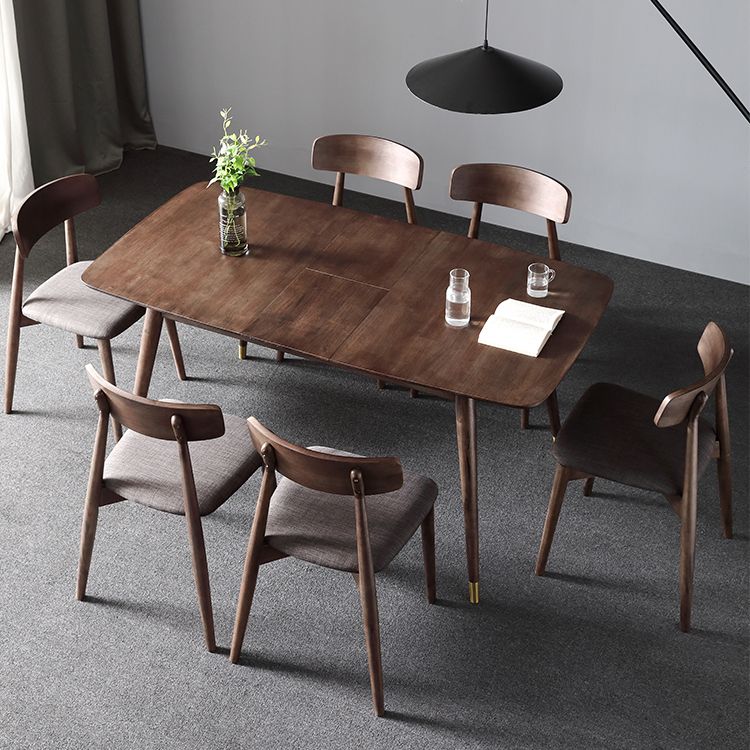 Extendable Rectangle Dining Table Modern Adjustable Oak Wood Table with 4 Legs Clearhalo ' dining_table' 'Dining Tables & Seating' 'Dining Tables' 'furn' 'furn_dining_table' 'Furniture' 'furniture_dining_table' 'Kitchen & Dining Furniture' 'kitchen&dining_furn' 'kitchen' 'kitchen_dining_table' 1200x1200_a6f30034-4a91-41e8-a42c-e65e89425c99