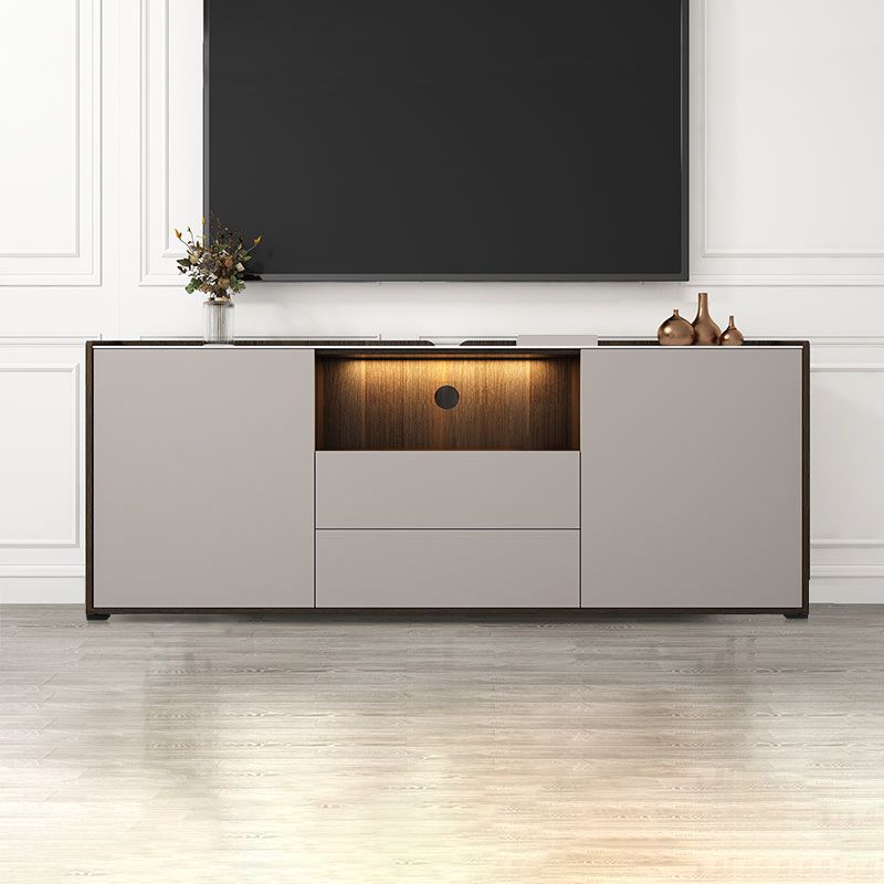Mueble TV de piedra estilo moderno Mueble TV con 2 puertas y 2 cajones