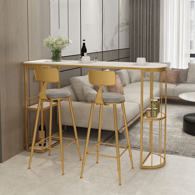 Glam Style Fixed Bar Table 1/2/3 Pieces Stone Counter Table for Dining Room Clearhalo 'Bar Furniture' 'furn' 'furn_home_bar_bar_sets' 'Furniture' 'Home Bars & Bar Sets' 'home_bar_bar_sets' 'Kitchen & Dining Furniture' 1200x1200_a6f407ba-2be6-482a-bbb0-842b0f19dcf8