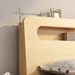 Solid Wood Beveled Standard Bed Storage Headboard Bed with Shelves