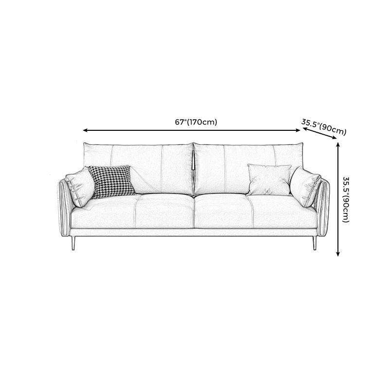 36" High Modern Faux Leather Square Arm Standard Sofa with Bolster Pillows for Living Room Clearhalo 'furn' 'furn_sofas' 'Furniture' 'furniture_sofas' 'Living Room Furniture' 'Sofa' 'sofas' 1200x1200_a6f4dc86-b82f-42ab-9aca-518f781f01b5