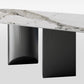 Silver Base Dinner Room Kitchen Table Contemporary Dining Table