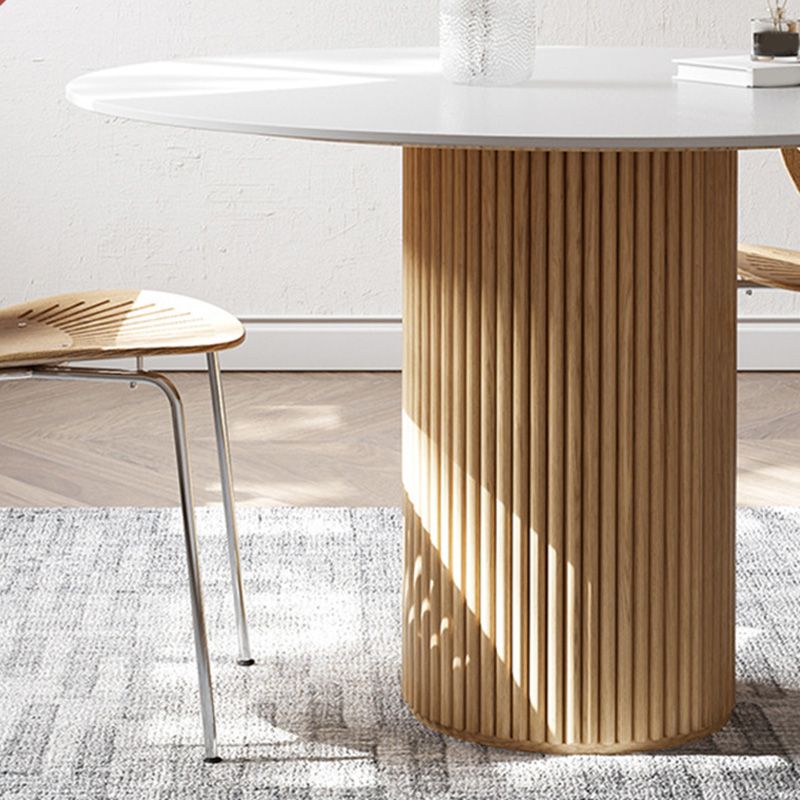 Glam Round Table Sintered Stone Table with Wooden Legs for Home Clearhalo 'Dining Tables & Seating' 'Dining Tables' 'dining_table' 'furn' 'furn_dining_table' 'Furniture' 'Kitchen & Dining Furniture' 1200x1200_a6f78e14-9daa-4ddc-8c1e-9f76d95a29a3