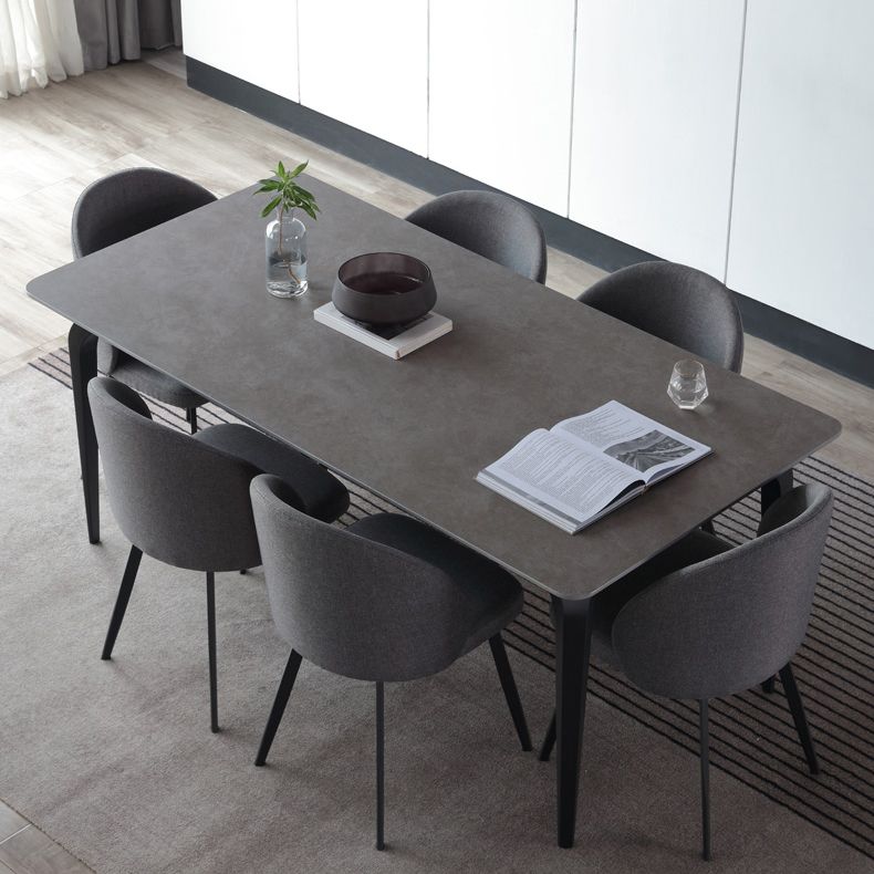 Mesa gris industrial para mesa de comedor de restaurantes con base de comida y 4 patas