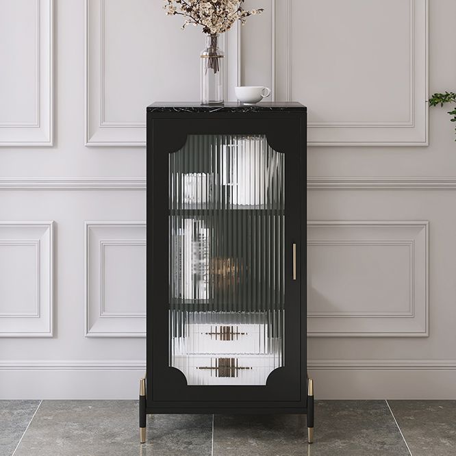 Glass Door Iron Sideboard Modern Server Cabinet with Storage for Living Room Clearhalo 'buffet_sideboard' 'Buffets & Sideboards' 'furn' 'furn_buffet_sideboard' 'Furniture' 'furniture_buffet_sideboard' 'Kitchen & Dining Furniture' 1200x1200_a6f98fcb-5c0f-4842-8542-9d740458ff2c