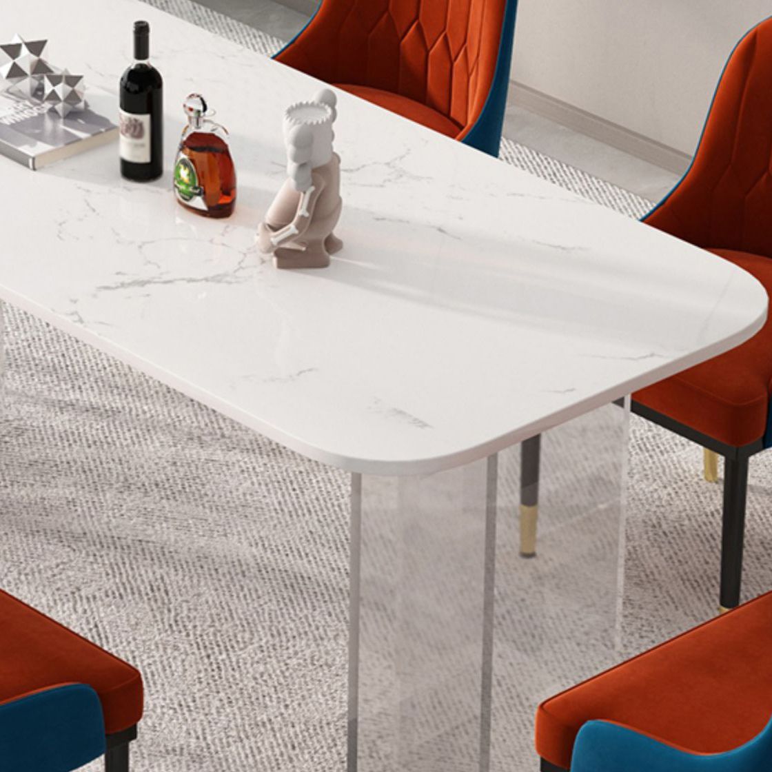 1/2/5/7 Pieces Modern Dining Set with Rectangle Table and Red Chairs Dinette Set Clearhalo 'Dining Room Sets' 'Dining Tables & Seating' 'dining_room_set' 'furn' 'furn_dining_room_set' 'Furniture' 'furniture_dining_room_set' 'Kitchen & Dining Furniture' 'kitchen&dining_furn' 'kitchen' 1200x1200_a6f9cfaa-43bd-4841-adb5-312b17cb17eb