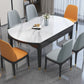 Moderne uitschuifbare eettafel, wit rond stenen tafelblad voor eetkamer