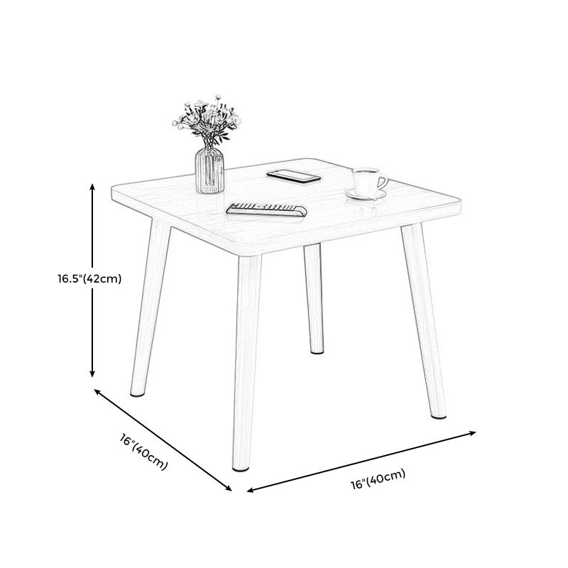 Scandinavo da 16,5 pollici in legno alto tavolo quadrata 4 gambe tavolino