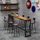 Industrial Leather Bar and Counter Stool Footrest Low Back Counter Stool for Bar