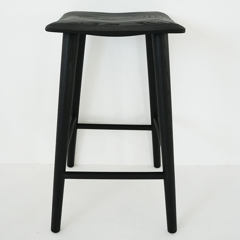 Contemporary Black Ash Solid Wood Armless Bar Stool with Footrest Clearhalo 'Bar Furniture' 'Bar Stools' 'bar_stools' 'furn' 'furn_bar_stools' 'Furniture' 'Kitchen & Dining Furniture' 1200x1200_a6fc6233-0bed-40b4-8dcc-d79fcf05889e
