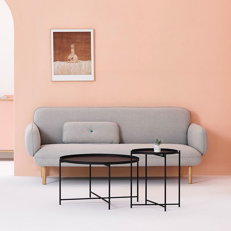 Modern Cross Legs Ironcraft Round Top Coffee Table/Nesting Tables Clearhalo 'Coffee & Accent Tables' 'Coffee Tables' 'coffee_tables' 'furn' 'furn_coffee_tables' 'Furniture' 'furniture_coffee_tables' 'Living Room Furniture' 1200x1200_a6fc6354-eeee-4b2f-9739-f8306ed178fc