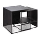 Frame 2 Nesting Square Coffee Table Set Black Iron Cocktail Table with Storage Shelf Clearhalo 'Coffee & Accent Tables' 'Coffee Tables' 'coffee_tables' 'furn' 'furn_coffee_tables' 'Furniture' 'Living Room Furniture' 1200x1200_a6fc6b93-0aef-4c3f-a34b-f442f20a74ce