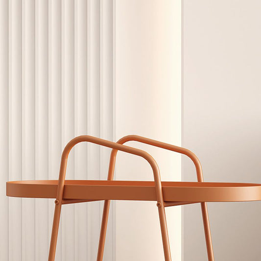 Oval 2-Tier End Table with Casters Mid-Century Modern Metal Side Table Clearhalo 'Coffee & Accent Tables' 'End & Side Tables' 'end_side_tables' 'furn' 'furn_end_side_tables' 'Furniture' 'Living Room Furniture' 1200x1200_a6fc73f9-d46c-416b-84a2-bd5d6f28624e