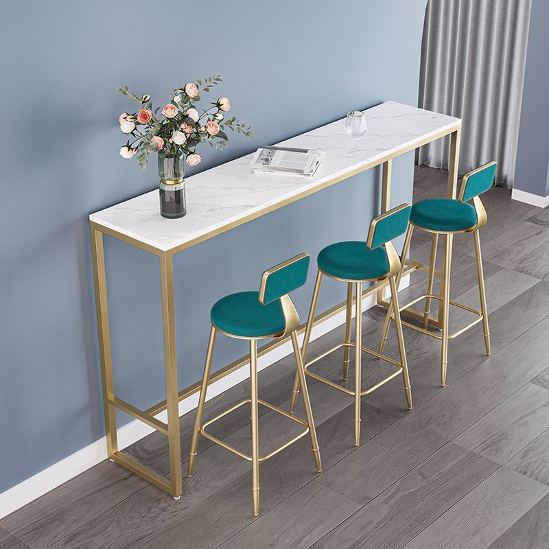 Stone Bar Dining Table Glam Rectangle Bar Table with Trestle Pedestal for Dining Room Clearhalo 'Bar Furniture' 'Bar Tables' 'bar_tables' 'furn' 'furn_bar_tables' 'Furniture' 'furniture_bar_tables' 'Kitchen & Dining Furniture' 1200x1200_a6fd1d29-348e-4b5b-980d-cda2055caa7e