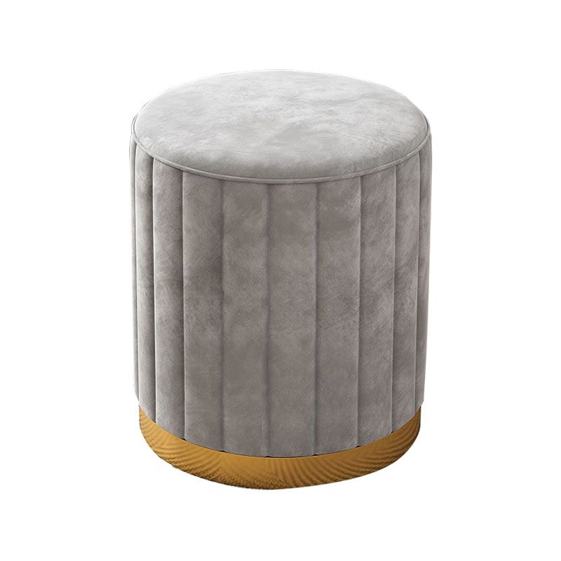 Glam Pouf Ottoman Velvet Upholstered Solid Color Cylinder Shape Ottoman Clearhalo 'furn' 'furn_ottomans_poufs' 'Furniture' 'Living Room Furniture' 'Ottomans & Poufs' 'ottomans_poufs' 1200x1200_a6fd57f1-ee16-44d9-9077-06bc1b0cc653
