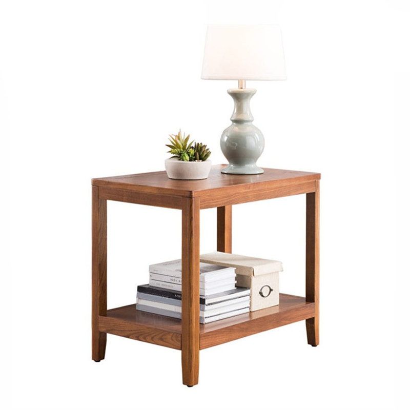 Ashwood Double Tier End Table Contemporary Rectangular Side Table for Living Room Clearhalo 'Coffee & Accent Tables' 'End & Side Tables' 'end_side_table' 'end_side_tables' 'furn' 'furn_end_side_tables' 'Furniture' 'furniture_end_side_table' 'Living Room Furniture' 1200x1200_a6fd79c7-3e20-4474-9a6b-e33c8bc6b7e6