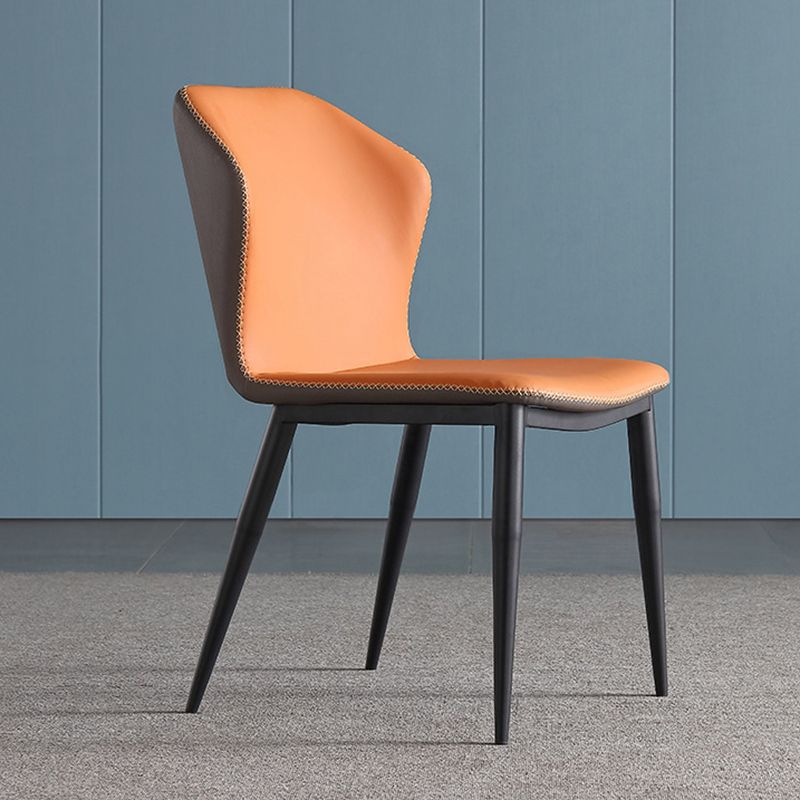 Industrial Design Wingback Armless Chairs Faux Leather Side Chair Clearhalo 'Dining Chairs' 'Dining Tables & Seating' 'dining_chair' 'furn' 'furn_dining_chair' 'Furniture' 'Kitchen & Dining Furniture' 1200x1200_a6fe2521-ca4e-4327-9f45-baf667f78b01