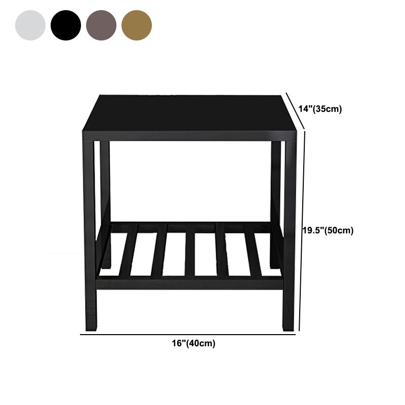 金属18インチHナイトスタンド鉄のオープンストレージシェルフには、脚のあるナイトテーブルが含まれています