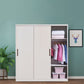 Contemporary Two Doors Wardrobe Armoire Steel Wardrobe Closet Clearhalo 'Armoires & Wardrobes' 'armoires_wardrobes' 'Bedroom Furniture' 'furn' 'furn_armoires_wardrobes' 'Furniture' 1200x1200_a7004da2-580d-4825-8134-7cc5b8f19c38
