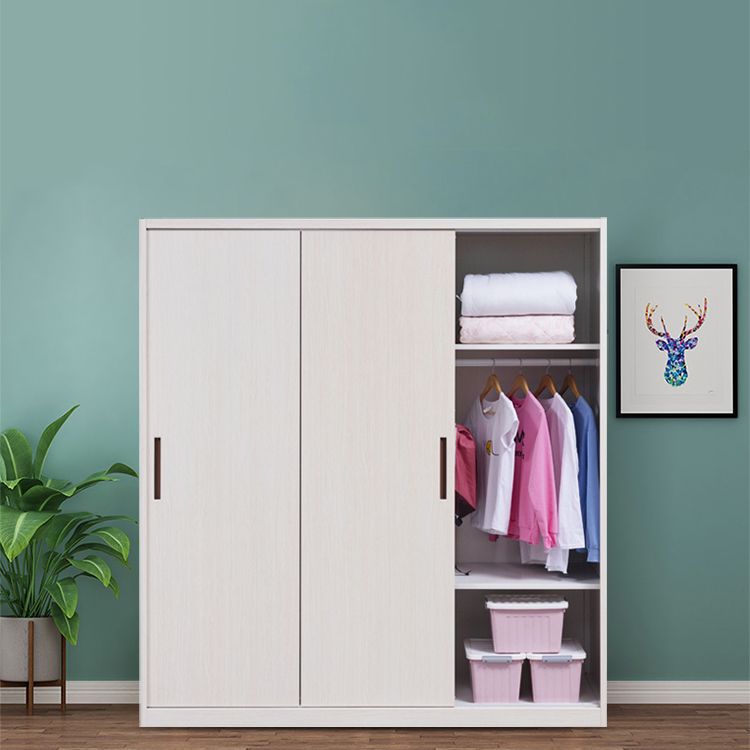 Contemporary Two Doors Wardrobe Armoire Steel Wardrobe Closet Clearhalo 'Armoires & Wardrobes' 'armoires_wardrobes' 'Bedroom Furniture' 'furn' 'furn_armoires_wardrobes' 'Furniture' 1200x1200_a7004da2-580d-4825-8134-7cc5b8f19c38