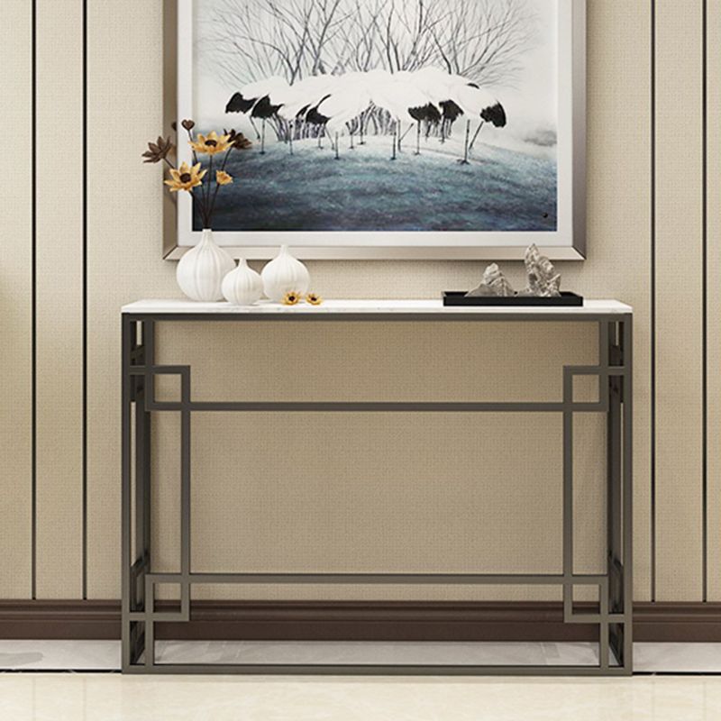 Modern Sofa Console Table Antique Finish Console Accent Table in Marble Clearhalo 'Console Tables' 'console_tables' 'Entry & Mudroom Furniture' 'furn' 'furn_console_tables' 'Furniture' 1200x1200_a701a4f9-0552-4030-9373-b365d1d0bf5c