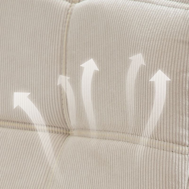 Scandinavian Corduroy Armless Sofa Minimalist 59" Wide Loveseat