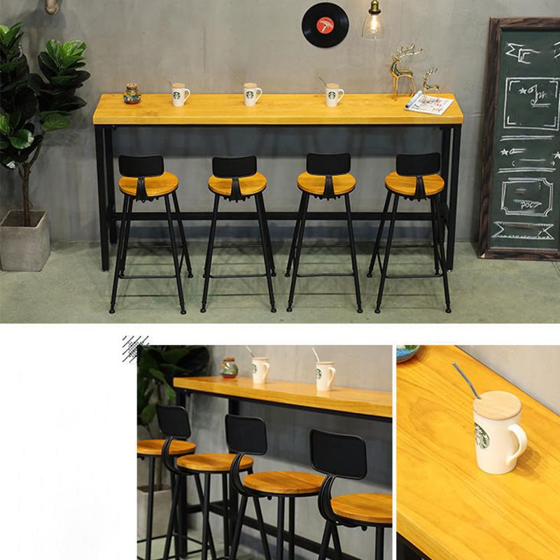 Solid Wood and Metal Pub Bar Table Industrial Rectangle Counter Wine Table Clearhalo 'Bar Furniture' 'Bar Tables' 'bar_tables' 'furn' 'furn_bar_tables' 'Furniture' 'furniture_bar_tables' 'Kitchen & Dining Furniture' 1200x1200_a706ab26-01fc-4af8-8eac-c734c38b4ee9
