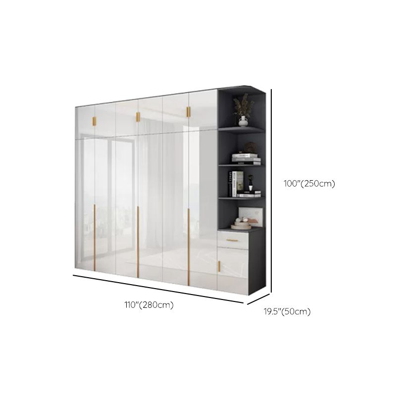 Engineered Wood Armoire Modern White Wardrobe Closet with Garment Rod Clearhalo 'Armoires & Wardrobes' 'armoires_wardrobes' 'Bedroom Furniture' 'furn' 'furn_armoires_wardrobes' 'Furniture' 1200x1200_a707c29b-6c66-4abb-86bf-78eb6f1e0f8b