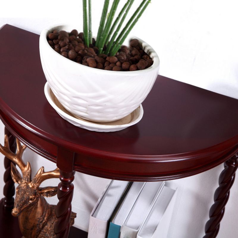 4 Beine Halbmondholz Mitte des Jahrhunderts moderner Konsolentisch für die Halle