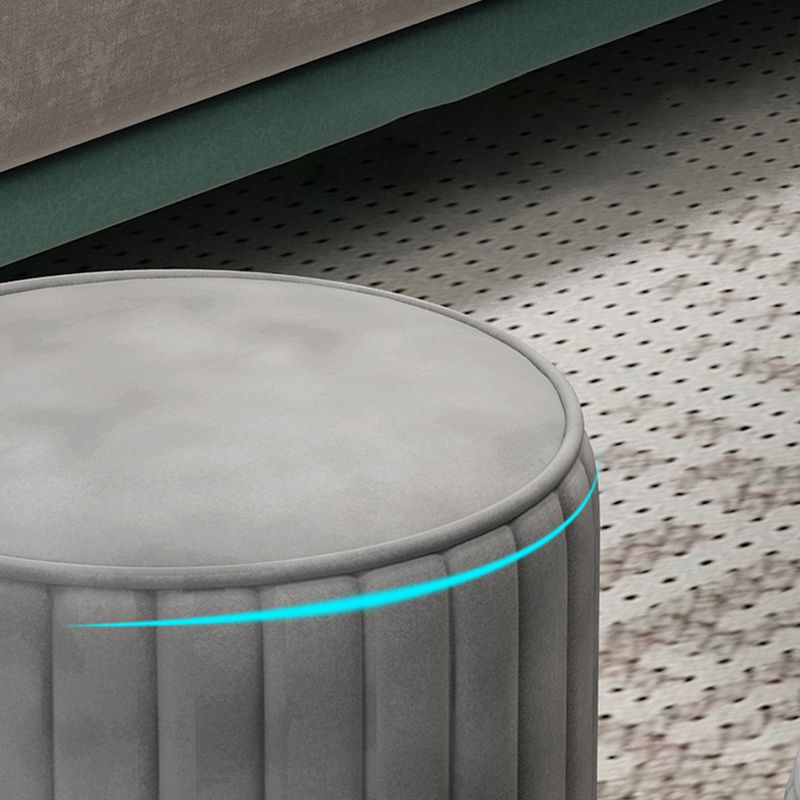 Gorgeous Round Ottoman Solid Color Stain Resistant Velvet Ottoman Stool Clearhalo 'furn' 'furn_ottomans_poufs' 'Furniture' 'Living Room Furniture' 'Ottomans & Poufs' 'ottomans_poufs' 1200x1200_a70977f5-2b5a-4afd-b342-e0c95f4c6716